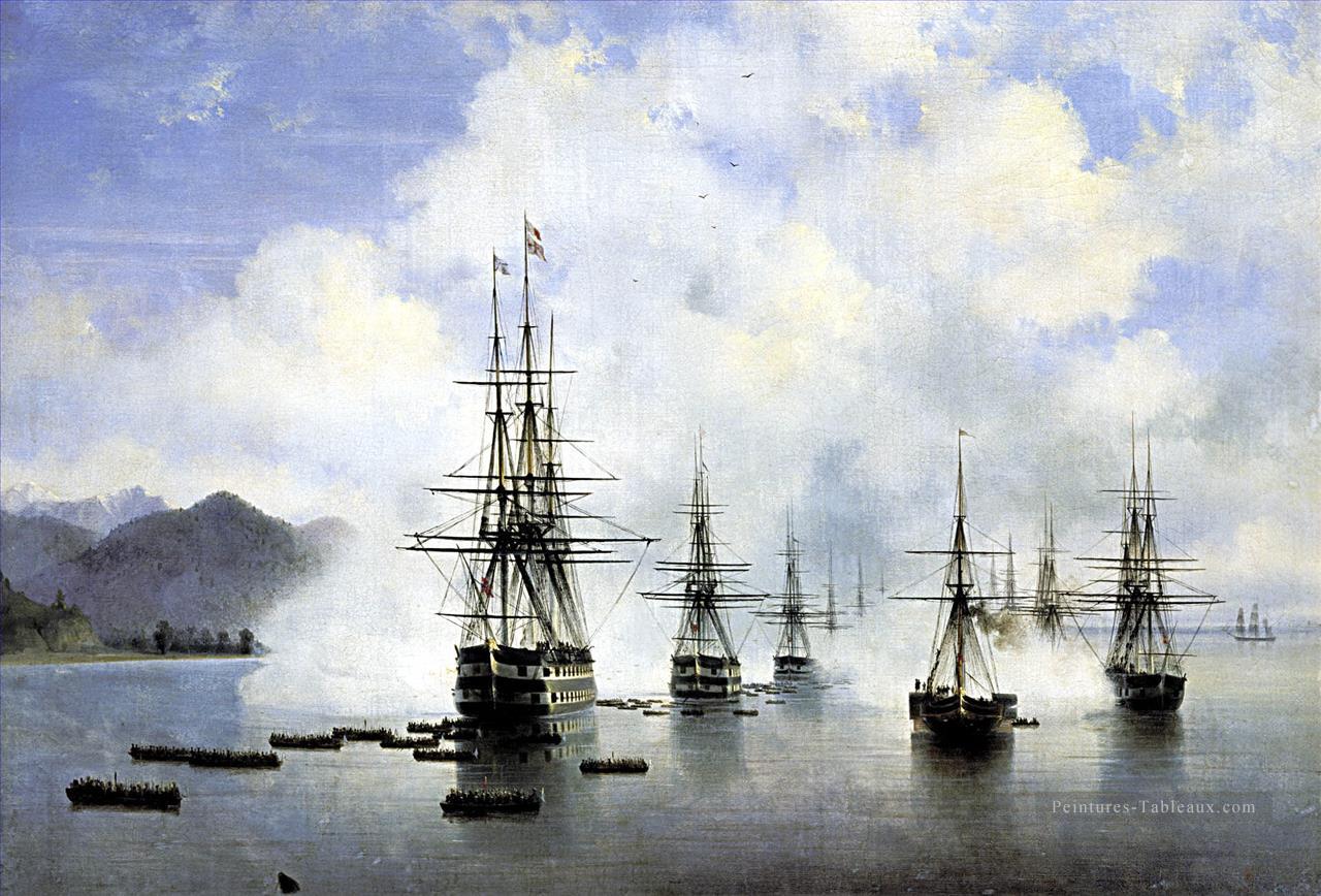 le débarquement à subashi 1839 Romantique Ivan Aivazovsky russe Peintures à l'huile